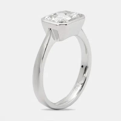Pre-owned The Diamond Edit 2.00 Cts Radiant Cut Lab Grown Diamond 18k White Gold Ring Size 51