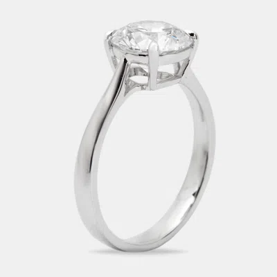 Pre-owned The Diamond Edit 2.00 Cts Round Brilliant 18k White Gold Ring Size 51