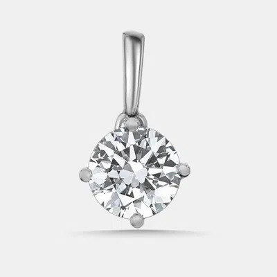 Pre-owned The Diamond Edit 2.00 Cts Round Lab Grown Diamond 18k White Gold Pendant