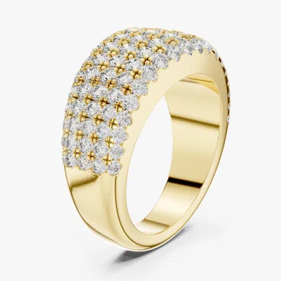 Pre-owned The Diamond Edit 2.00 Fancy Round Cut 18k Yellow Gold Lab Grown Diamond Ring Size 53