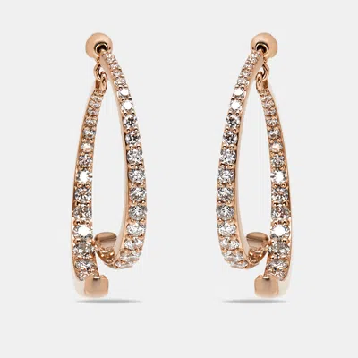 Pre-owned The Diamond Edit 2.1 Cts Round Lab Grown Diamonds 18k Rose Gold Earrings