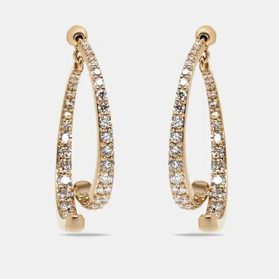 Pre-owned The Diamond Edit 2.1 Cts Round Lab Grown Diamonds 18k Yellow Gold Earrings
