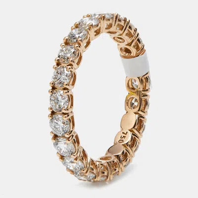 Pre-owned The Diamond Edit 2.25 Cts Round Brilliant Lab Grown Diamonds 18k Rose Gold Eternity Band Ring Size 52