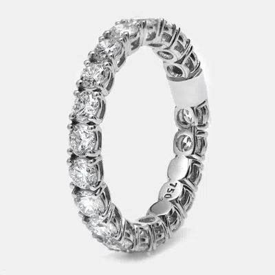 Pre-owned The Diamond Edit 2.25 Cts Round Brilliant Lab Grown Diamonds 18k White Gold Eternity Band Ring Size 53