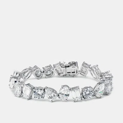 Pre-owned The Diamond Edit 23 Cts Lab Grown Diamonds 18k White Gold Bracelet