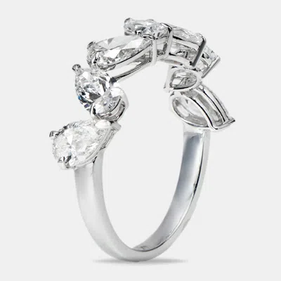 Pre-owned The Diamond Edit 2.30 Cts Pear Lab Grown Diamond 18k White Gold Ring Size 54