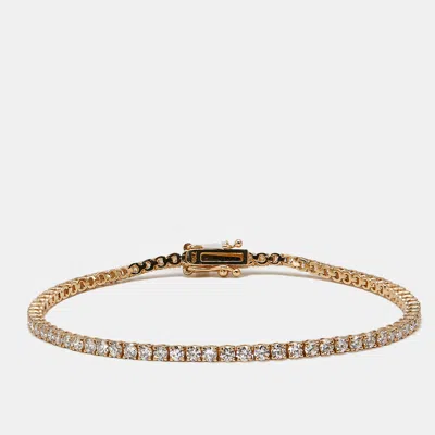 Pre-owned The Diamond Edit 2.30 Cts Round Brilliant Lab Grown Diamonds 18k Rose Gold Tennis Bracelet