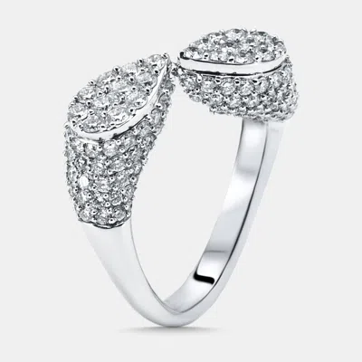 Pre-owned The Diamond Edit 2.34 Cts Round Lab Grown Diamond 14k White Gold Ring Size 54