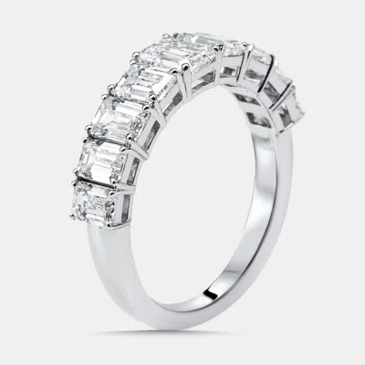 Pre-owned The Diamond Edit 2.5 Cts Emerald Lab Grown Diamonds 18k White Gold Ring Size 51