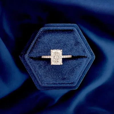 Pre-owned The Diamond Edit 2.5 Cts Radiant Lab Grown Diamond 18k Rose Gold Engagement Ring Size 52