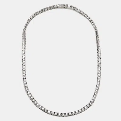 Pre-owned The Diamond Edit 26 Cts Round Lab Grown Diamond 18k White Gold Necklace