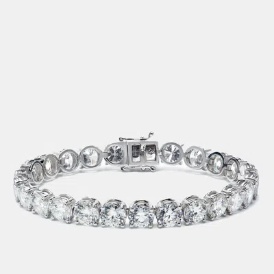 Pre-owned The Diamond Edit 27 Cts Round Lab Grown Diamonds 18k White Gold Bracelet