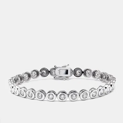 Pre-owned The Diamond Edit 2.9 Cts Round Lab Grown Diamonds 18k White Gold Bracelet