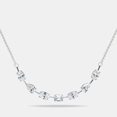 Pre-owned The Diamond Edit 3 Cts Lab Grown Diamond 18k White Gold Necklace