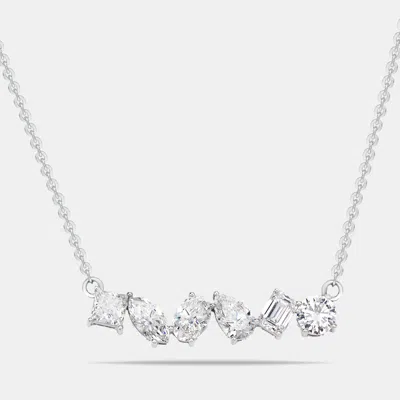 Pre-owned The Diamond Edit 3 Cts Lab Grown Diamond 18k White Gold Necklace