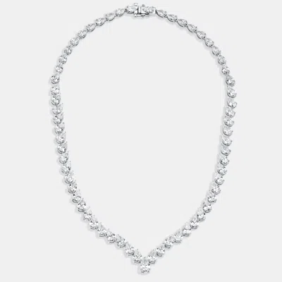 Pre-owned The Diamond Edit 30 Cts Pear Lab Grown Diamond 18k White Gold Necklace