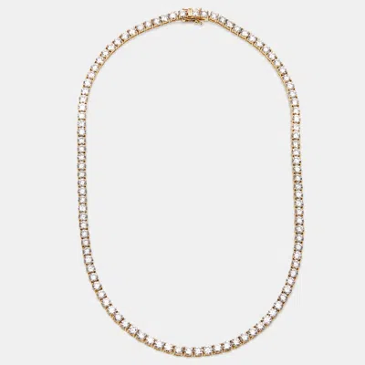 Pre-owned The Diamond Edit 30 Cts Round Lab Grown Diamond 14k Yellow Gold Necklace