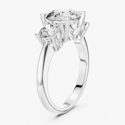 Pre-owned The Diamond Edit 3.00 Cts Round 18k White Gold Lab Grown Diamond Ring Size 53