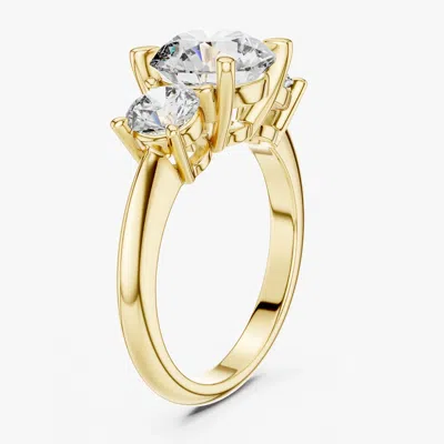 Pre-owned The Diamond Edit 3.00 Cts Round 18k Yellow Gold Lab Grown Diamond Ring Size 53
