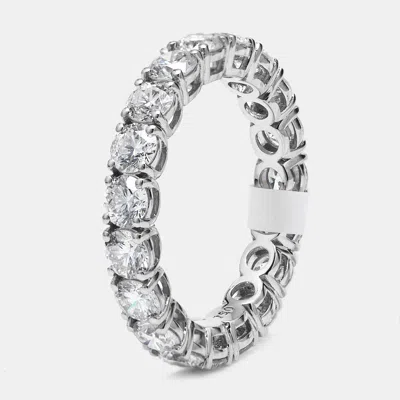 Pre-owned The Diamond Edit 3.00 Cts Round Brilliant Lab Grown Diamonds 18k White Gold Eternity Band Ring Size 53