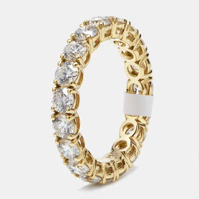 Pre-owned The Diamond Edit 3.00 Cts Round Brilliant Lab Grown Diamonds 18k Yellow Gold Eternity Band Ring Size 53