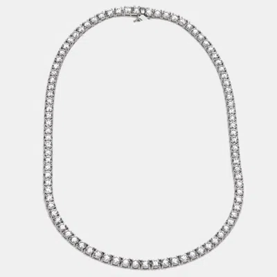 Pre-owned The Diamond Edit 30.00 Cts Round Lab Grown Diamonds 18k White Gold Tennis Necklace