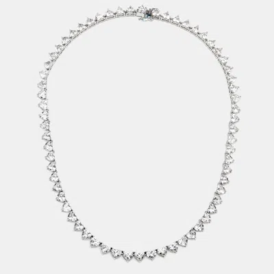 Pre-owned The Diamond Edit 33.5 Cts Heart Lab Grown Diamond 18k White Gold Necklace
