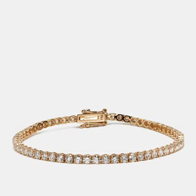 Pre-owned The Diamond Edit 3.50 Cts Round Brilliant Cut Lab Grown Diamonds 18k Rose Gold Tennis Bracelet