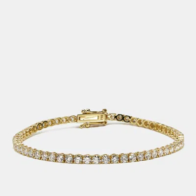 Pre-owned The Diamond Edit 3.50 Cts Round Brilliant Cut Lab Grown Diamonds 18k Yellow Gold Tennis Bracelet