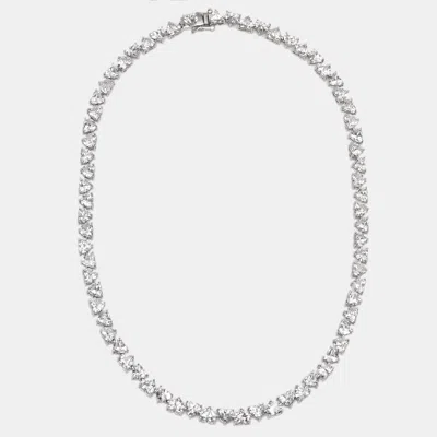 Pre-owned The Diamond Edit 35.5 Cts Heart Lab Grown Diamond 18k White Gold Necklace