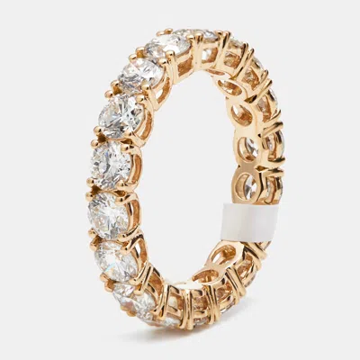Pre-owned The Diamond Edit 3.60 Cts Round Brilliant Lab Grown Diamonds 18k Rose Gold Eternity Band Ring Size 53