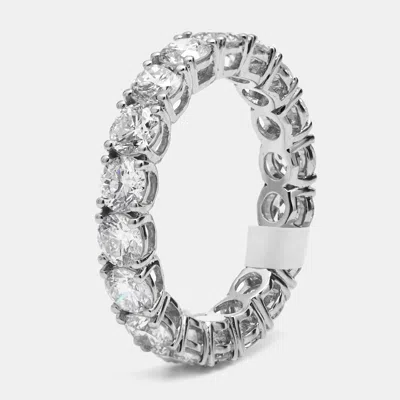 Pre-owned The Diamond Edit 3.60 Cts Round Brilliant Lab Grown Diamonds 18k White Gold Eternity Band Ring Size 53