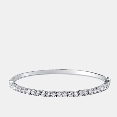 Pre-owned The Diamond Edit 3.8 Cts Round Lab Grown Diamonds 18k White Gold Bracelet