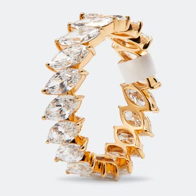 Pre-owned The Diamond Edit 3.80 Cts Marquise Brilliant Lab Grown Diamond 18k Rose Gold Eternity Band Ring Size 53