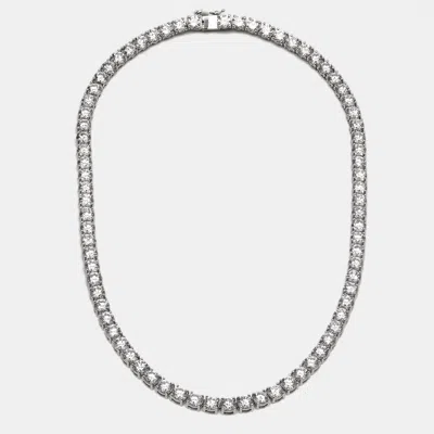 Pre-owned The Diamond Edit 40 Cts Round Lab Grown Diamond 18k White Gold Necklace