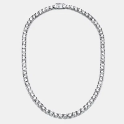 Pre-owned The Diamond Edit 40 Cts Round Lab Grown Diamond 18k White Gold Necklace