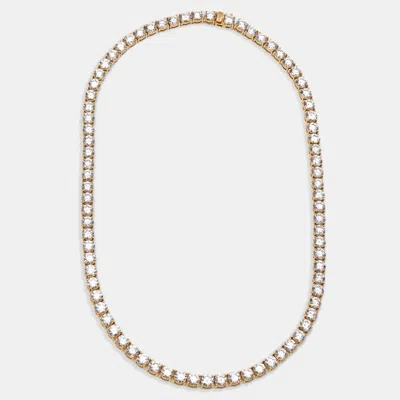 Pre-owned The Diamond Edit 40 Cts Round Lab Grown Diamond 18k Yellow Gold Necklace
