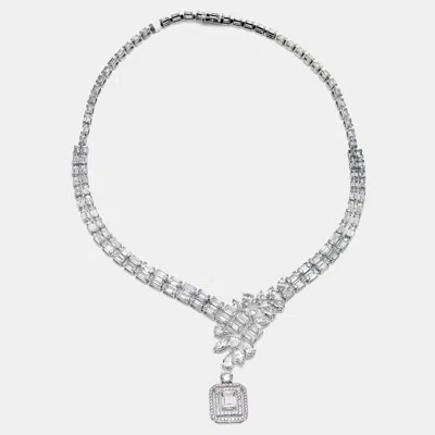 Pre-owned The Diamond Edit 41.9 Cts Pear Emerald Marquise Round 18k White Gold Lab Grown Diamonds Necklace