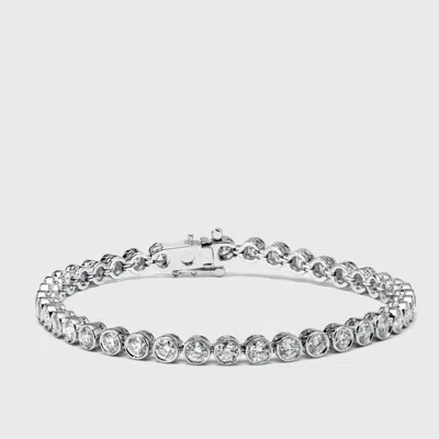 Pre-owned The Diamond Edit 4.5 Cts Round Lab Grown Diamond 18k White Gold Bracelet