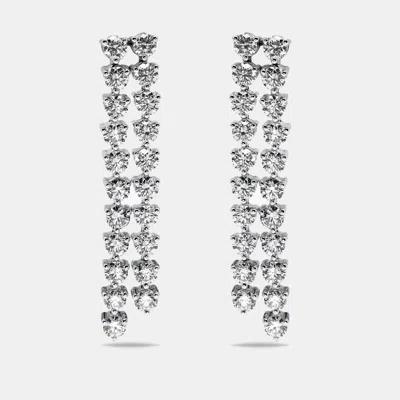 Pre-owned The Diamond Edit 4.5 Cts Round Lab Grown Diamonds 18k White Gold Earrings