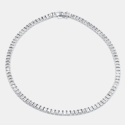 Pre-owned The Diamond Edit 48 Cts Emerald 18k White Gold Lab Grown Diamonds Necklace