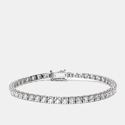 Pre-owned The Diamond Edit 4.8 Cts Round Lab Grown Diamonds 18k White Gold Bracelet