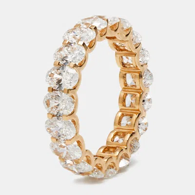 Pre-owned The Diamond Edit 4.80 Cts Oval Brilliant Lab Grown Diamond 18k Rose Gold Eternity Band Ring Size 53