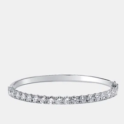 Pre-owned The Diamond Edit 4.80 Cts Round Lab Grown Diamonds 18k White Gold Bracelet