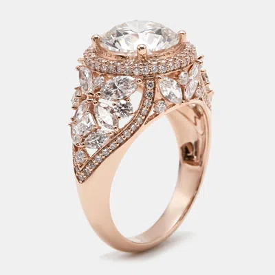 Pre-owned The Diamond Edit 5 Cts Lab Grown Diamonds 18k Rose Gold Ring Size 50