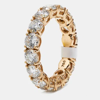 Pre-owned The Diamond Edit 5.00 Cts Round Brilliant Lab Grown Diamonds 18k Rose Gold Eternity Band Ring Size 53
