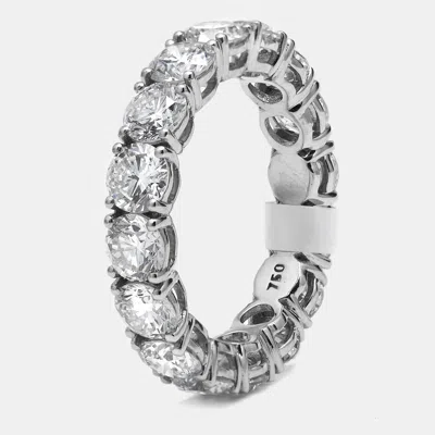 Pre-owned The Diamond Edit 5.00 Cts Round Brilliant Lab Grown Diamonds 18k White Gold Eternity Band Ring Size 53