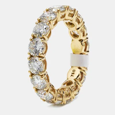 Pre-owned The Diamond Edit 5.00 Cts Round Brilliant Lab Grown Diamonds 18k Yellow Gold Eternity Band Ring Size 53