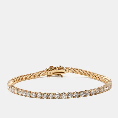 Pre-owned The Diamond Edit 5.30 Cts Round Brilliant Lab Grown Diamonds 18k Rose Gold Tennis Bracelet