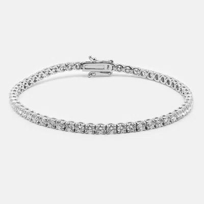 Pre-owned The Diamond Edit 5.6 Cts Round Brilliant Cut 18k White Gold Lab Grown Diamonds Tennis Bracelet
